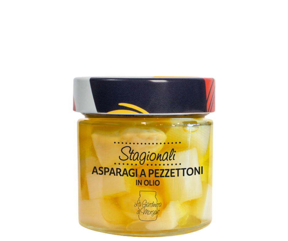 Asparagi bianchi a pezzettoni agrodolci in olio
